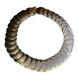 Women's Layered Beveled Metal Belt 26-36" Waist Elastic Stretch Clasp Closure